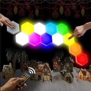 Hexagonal Wall Light Modular Touch Sensitive Lights Creative Geometry Assembly